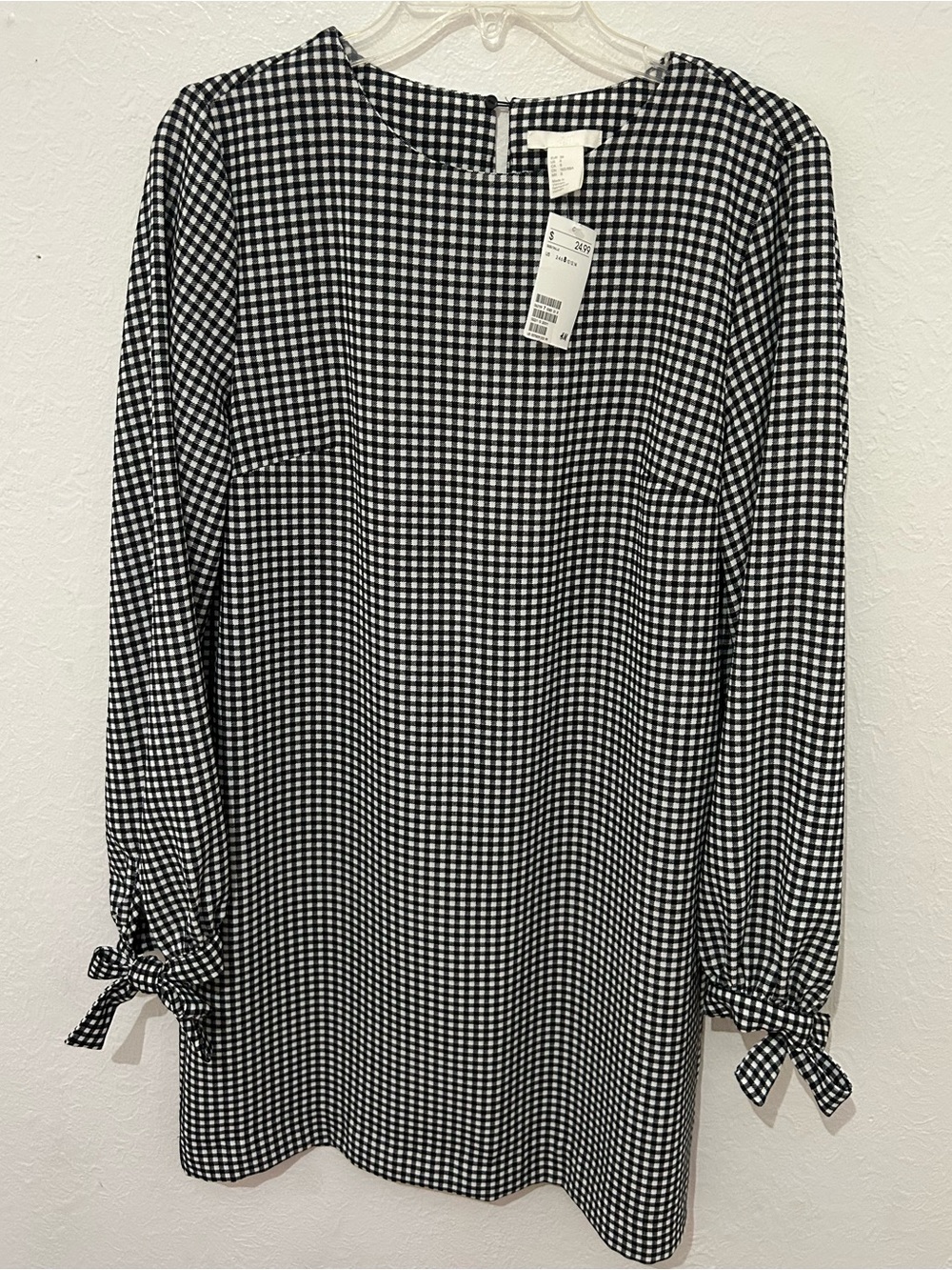 Gingham black & white dress